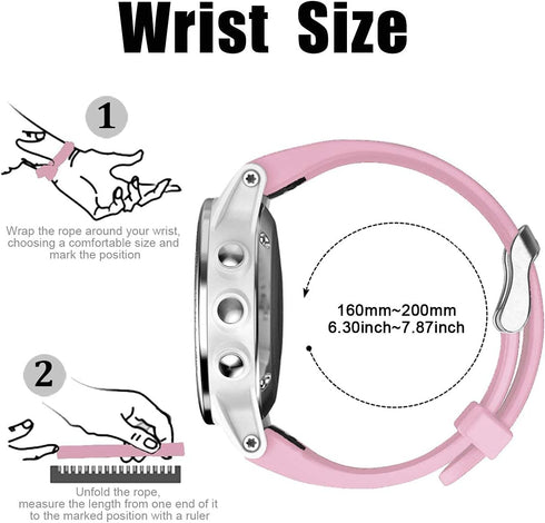NotoCity Compatible Fenix 5S/6S/7S/8 43mm Watch Band - Quickfit Soft Silicone Replacement Strap (Silver Buckle - 2pcs)...