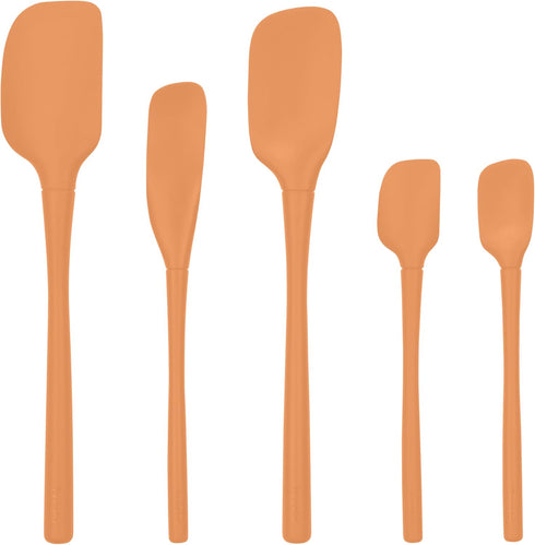 Tovolo 5-Piece Spatula Silicone Utensil Set (Apricot): Spatula, Spoonula, Jar Scraper, Mini Spatula, and Mini Spoonula...