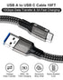 USB A to USB C Cable 10FT, USB 3.1/3.2 10Gbps Data Transfer and 60W 3A Fast Charging Long Cable for Android Auto Samsung Galaxy S22 S21 iPad Pro E...