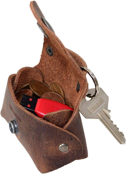 Hide & Drink, Tiny Handbag with Key Ring Holder Handmade from Full Grain Leather...