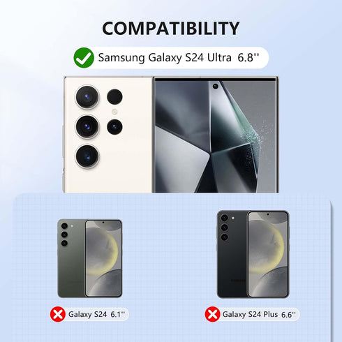 ZUSLAB Card Holder Slot Case Compatible with Samsung Galaxy S24 Ultra 6.8 Inches 2024, Phone Wallet Case for Galaxy S24 Ultra, Shockproof Rubber &...