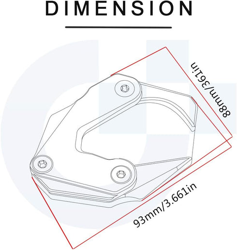 Motorcycle Kickstand Side Stand Enlarger Extension Enlarger Pate Pad for B-M-W R 1200 GS LC 2012-2018 R1250GS R 1250 GS 2018-2023 R1200GS Rallye 2...