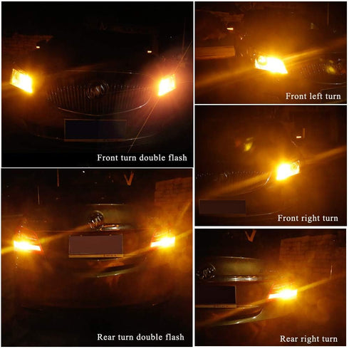 YM E-Bright 1156 BAU15S 150 degree PY21W 7507 Turn Signal Led Bulb, No Hyper Flash, Front Rear light, 3014 Chipset 144SMD 2800 Lumen, Canbus Error...