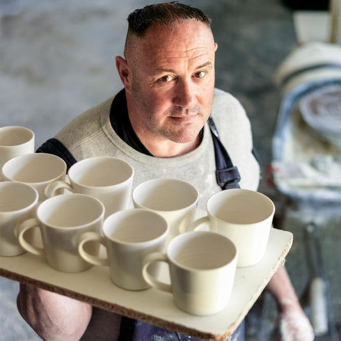 Word Range - Ceramic Set of 4 Egg Cups - Gift Boxed - What Came First the Chicken or the Egg...