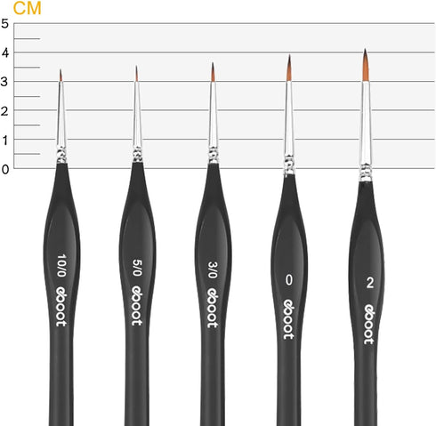 Detail Paint Brushes Set Artist Paint Brushes Painting Supplies for Art Watercolor Acrylics Oil, 5 Pieces (Black)...