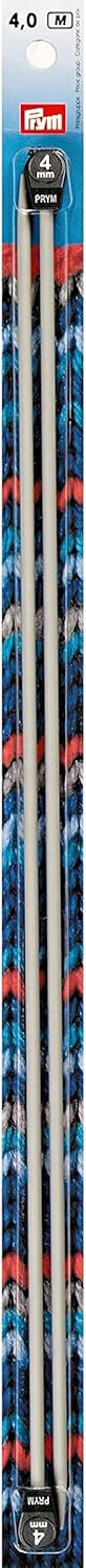 Prym 16" Single Point Aluminum, 4mm Knitting Needles, 40cm, Grey 2 Count......