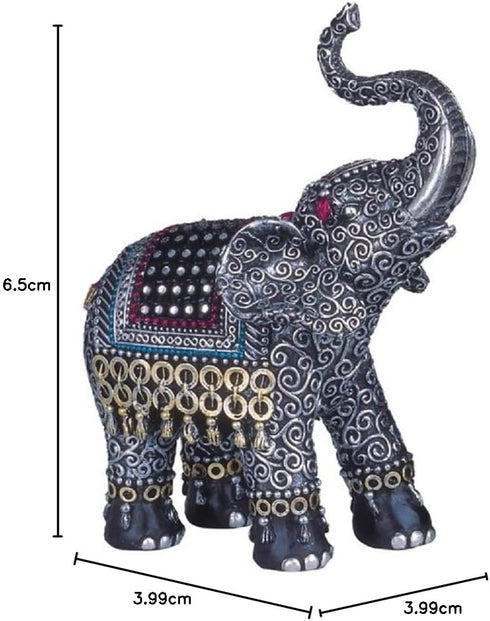 George S. Chen Imports SS-G-88051 Black Thai Elephant With Trunk Raised Collectible Figurine Statue...