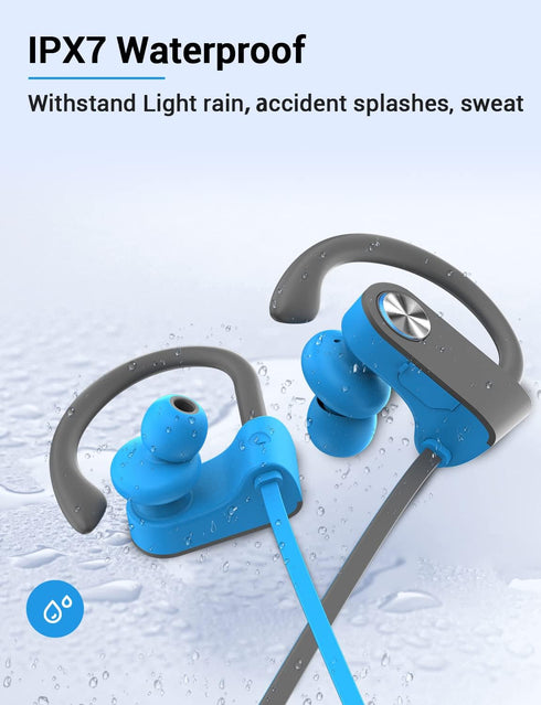 Stiive Bluetooth Headphones, 5.3 Wireless Sports Earbuds IPX7 Waterproof with Mic, Stereo Sweatproof in-Ear Earphones, Noise Cancelling Headsets f...