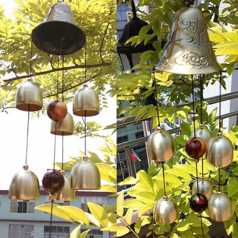 1Pcs 6 Copper Bells Outdoor Metal Wind Chimes Yard Garden Hanging Ornament Decor 50cm...
