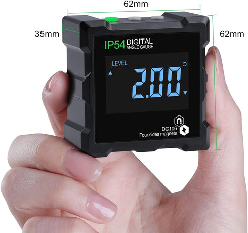Digital Angle Finder, LEERCHUANG Angle Gauge Electronic Level Tool with 4-Sided Strong Magnet, Digital Inclinometer Angle Measuring Tool for Woodw...