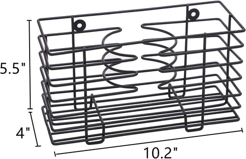 YCOCO Hair Dryer Holder,Hair Tool Organizer Wall Mount Metal Wire Bathroom Hair Care Styling Tool Organizer Storage Basket for Hair Dryer, Flat Ir...