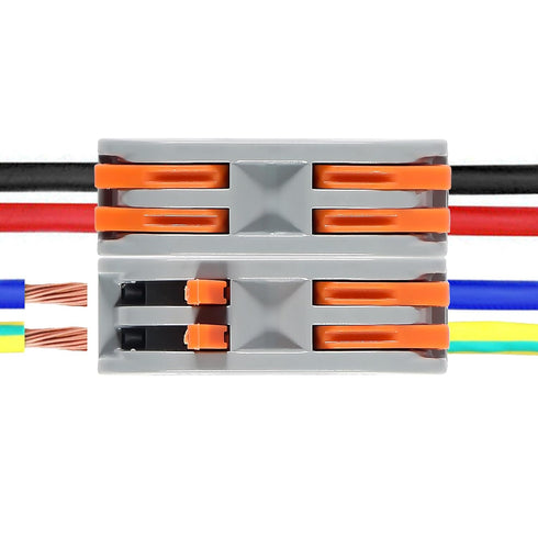 DIANN 10pcs Lever Wire Connectors 2 Circuit Inline Splices Electrical Wire Connector SPL-2 Lever Nuts Wire Connectors 28-12 AWG Quick Connect Spli...