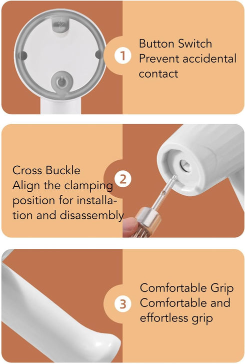 3 Speed Electric Hand Mixer, Portable Whisk Milk Foam Maker, Whisk Beaters, Handheld Electric Mixer with Chopper for Home...