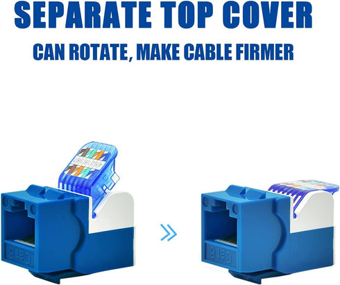 Cat.6 Tool Less Keystone Jack (5-Pack, Blue)...