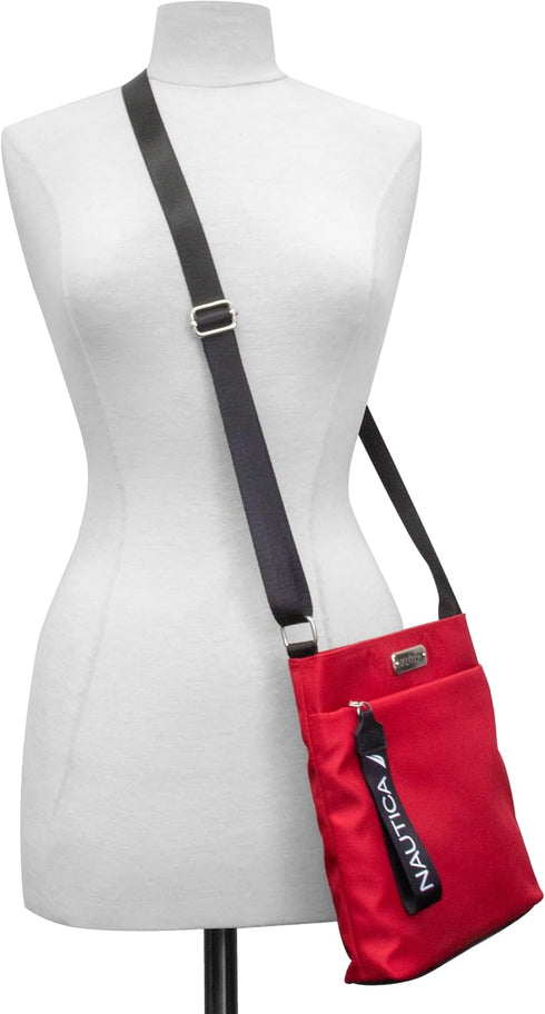 Nautica Diver Nylon Small Womens Crossbody Bag Purse with Adjustable Shoulder Strap...