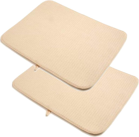 2 X Norpro 16" X 18" Durable Microfiber Dish Drying Mat Cream 359E...