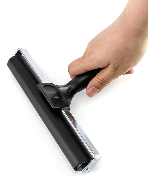 QWORK 8 Inch Rubber Roller, Tape Roller for Print, Tape, Wallpapers, Scrapbooks...