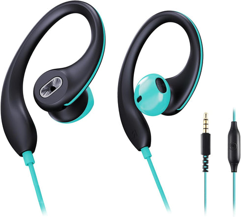 mucro Sport Earbuds Wired in-Ear Headphones with Over Ear Hook Earclip Running Earphones Wrap Around Ear Buds Compatible with Smartphone Laptop Ta...