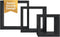 Kiera Grace Cubbi Floating Modern Wall Mounted Shelves for Bedroom, Bathroom, Kitchen, 5"/7"/9", Black, 3Pack...