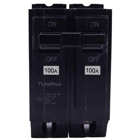 THQL21100 100 amp breaker 2 pole Plug-in Mount Standard Circuit Breaker Thermal Magnetic Protection, 10KA 120/240V, Compatible with GE Thick Serie...