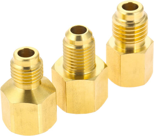 R134A R22 Brass Refrigerant Tank Adapter, R410a Vacuum Pump Adapter Fitting with 5/16" Sae Female x 1/4" Sae Male R12 R134A Tank Adapter Fits for ...