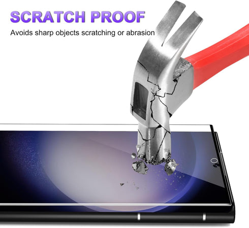 [3+3 Pack Glass Screen Protector for Samsung Galaxy S23 Ultra with Camera Lens Protector, 3D Curved, 6.8 inch 9H Tempered Glass for Samsung Galaxy...