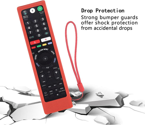 Protective Silicone Remote Case for Sony RMT-TX102U RMF-TX200U RMT-TX200U RMF-TX300U Smart Android TV Voice Controller Washable Anti-Lost Remote C...