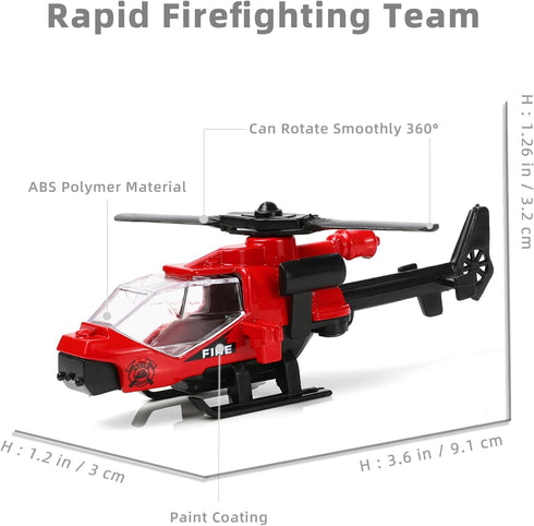 1/87 Metal Diecast Fire Truck Police Rescue Car Helicopter Ambulance Toy Army Military Vehicle Little People Playset Children's Day Car Toy Gift f...