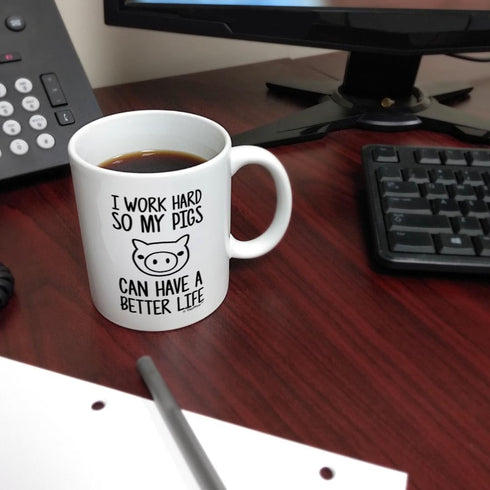 Pet Pig I Work Hard so my Pigs Can Have a Better Life Potbelly Pig Farmer Coffee Mug Tea Cup White...