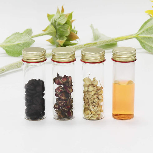 ULAB Scientific Sample Tubes 25ml with Screw Caps, Small Spice Containers 1oz, Makarthy, 3.3 Borosilicate Glass Tubes, Caps in Aluminum Material, ...