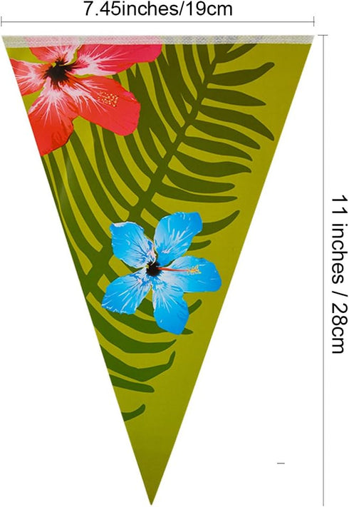 FEPITO 2 Pack Hawaiian Bunting Banners Luau Tropical Bunting 6 Meters for Summer Luau Tiki Beach Party Decorations...