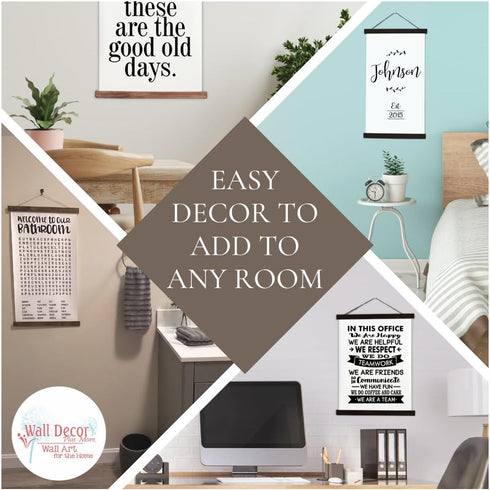 Wood & Canvas Wall Hanging Bathroom Word Search Forgot Phone Wall Art 12x14.5-Inch...