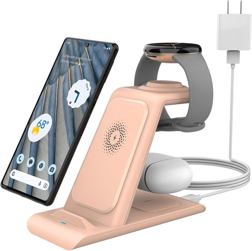 HATALKIN Upgraded Wireless Charger for Google Pixel Watch,3 in 1 Wireless Charging Station for Google Pixel 8/8pro/7/7A/7 Pro/Fold/6/6 Pro/5/4/3/X...