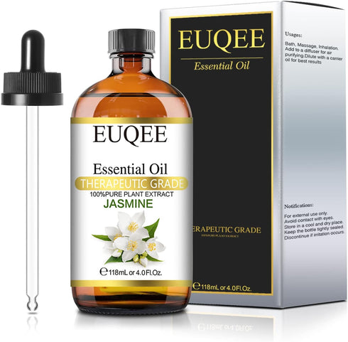 Jasmine Essential Oil 118ml Premium Jasmine Oil for Aromatherapy, Diffuser, DIY Soap, Candle Making - 4Fl Oz...