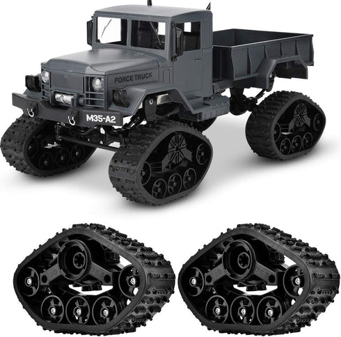 RC Military Truck Wheels 4pcs, Rubber Crawler Tire Wheel Tyre for WPL 1/16 RC Vehicle...
