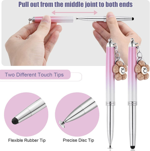 Capacitive Stylus Pen, Honiha 3-in-1 High Precision Stylus Pens for Touch Screens, Disc & Rubber Tip Universal Touch Screen Pen for iPhone/iPad/An...