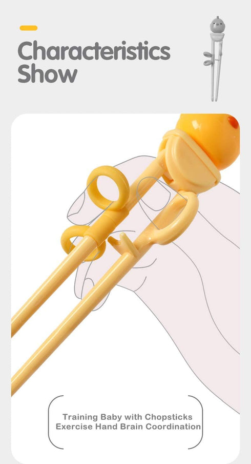 Training Chopsticks for Kids - Use Completely Harmless Material - Anti-dislocation Buckle Design - Includes Portable Box (Yellow)...