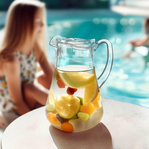 Amazing Abby - Droply - Plastic Pitcher (64 oz, 2 Quart), Clear Water Pitcher with Lid, Fridge Jug, BPA-Free, Shatter-Proof, Great for Iced Tea, S...