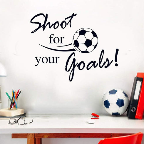 Soccer Stickers, “Shoot for Your Goals” Wall Art Soccer Ball Stickers Decals for Kids Room, Football Vinyl Sticker for Boys Bedroom Playroom Livin...