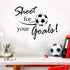 Soccer Stickers, “Shoot for Your Goals” Wall Art Soccer Ball Stickers Decals for Kids Room, Football Vinyl Sticker for Boys Bedroom Playroom Livin...