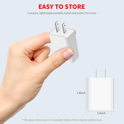 MEROM USB Wall Charger, 5V 2A Power Adapter Universal USB Plug Cell Phone Charger Block Cube Compatible with Samsung Galaxy S7/S6/S5 Edge, Google ...