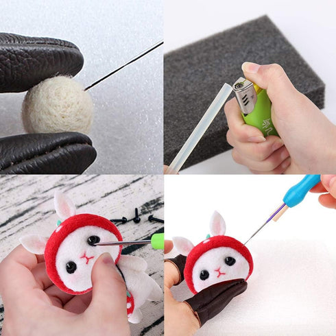 BAGERLA 1 Set Animal Needle Felting Kit, Wool Needle Felting Beginner Kits with Instructions and Needle Felting Basic Tools, Needles, Finger Cots,...