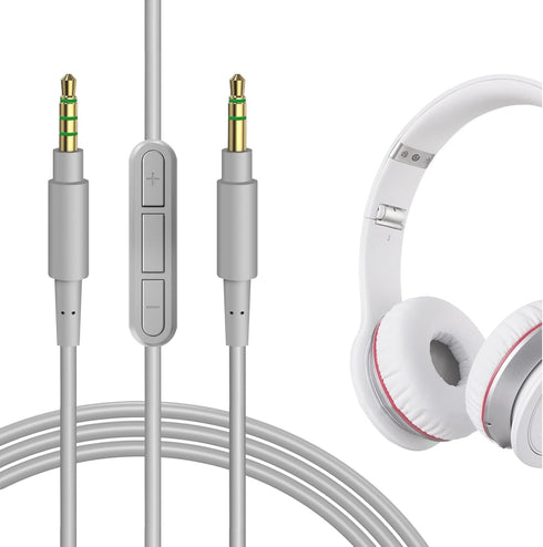 Geekria Audio Cable with Mic Compatible with Beats Studio Pro, Studio 3 Headphones Cable, 1/8" (3.5mm) to 3.5mm Replacement Stereo Cord with Inlin...