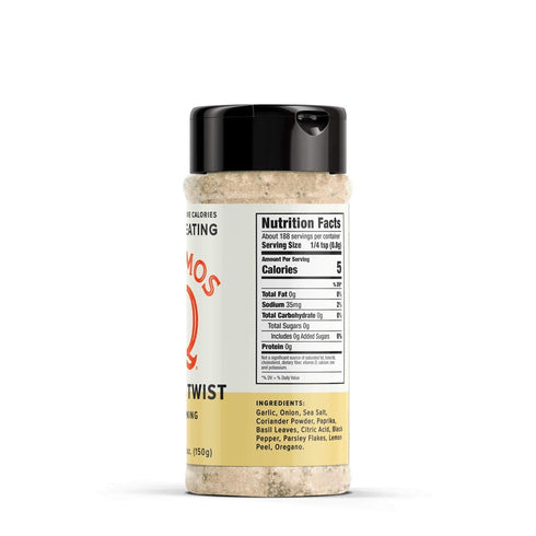 Kosmos Q Lemon Twist Seasoning, Zesty Lemon Pepper Spice Mix for Chicken, Fish, Veggies & More, All-Natural Clean Eating Herbs & Spices, Sugar Fre...