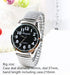 Classic Men’s Easy Reader Big Dial Number Sliver Stainless Steel Expansion Strap Bracelet Elastic Wristwatches (Dial 40 Black)...