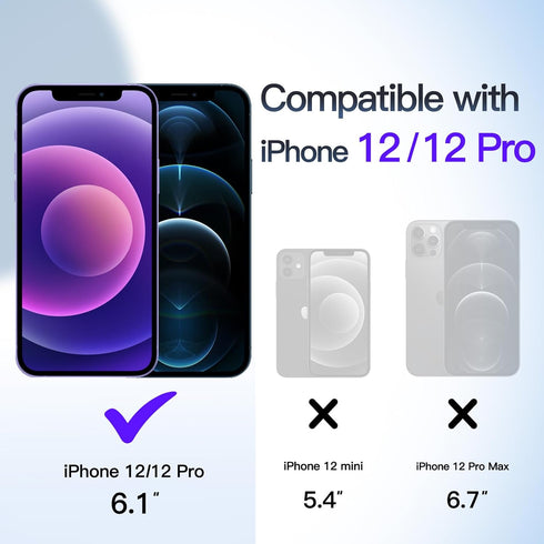JETech Wallet Case for iPhone 12/12 Pro 6.1-Inch with Card Holder, Dual Layer Shockproof Protective Phone Cover, Sliding Hidden Slot (Purple)......