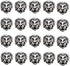 AD Beads Solid Metal 20 Pieces 12x12mm Lion Head Spacer Beads for Necklace Bracelet Craft Design...