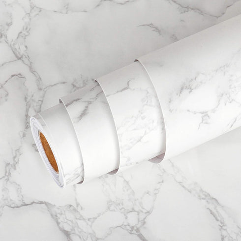 Livelynine Peel and Stick Marble White Contact Paper for Countertops Waterproof Kitchen Counter Top Covers Marble Contact Paper for Desk Covering ...