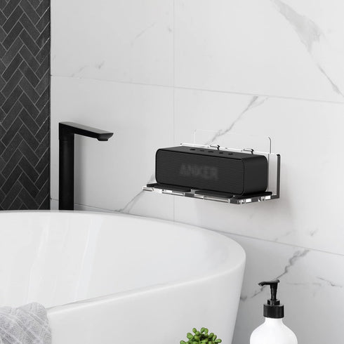 Geekria Wall Mount Shower Speaker Stand Compatible with Anker Soundcore 2, JBL Clip 3, INSMY C12 IPX7 Waterproof Bluetooth Speaker, Bathroom Wallm...