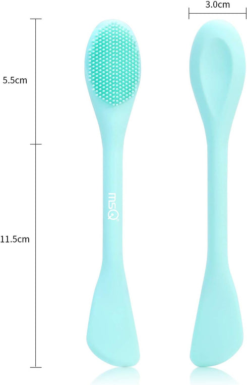 MSQ Silicone Face Mask Brush, Soft Facial Cleansing Scrubber, 2 Pack Double-End Facial Mask Brush for Mud, Clay, Charcoal Mixed Mask, DIY, Skincar...